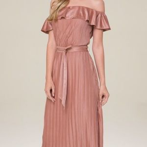 Bebe pleated faux suede dress
